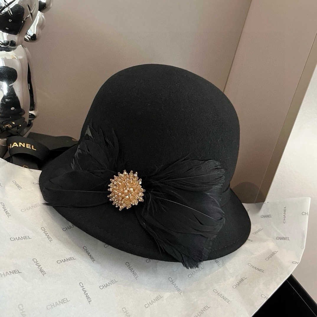 NO:359087,Black Miumiu autumn and winter new wool pot hat, 100% wool fabric celebrity style, head circumference 57cm hat, straw hat, fisherman hat, baseball hat, hat, miumiu, espadrilles, hats黑色 缪缪miumiu秋冬新款羊毛盆帽,百分百羊毛面料名媛风,头围57cm帽子草帽渔夫帽棒球帽,帽子,miumiu,espadrilles,hats,hat