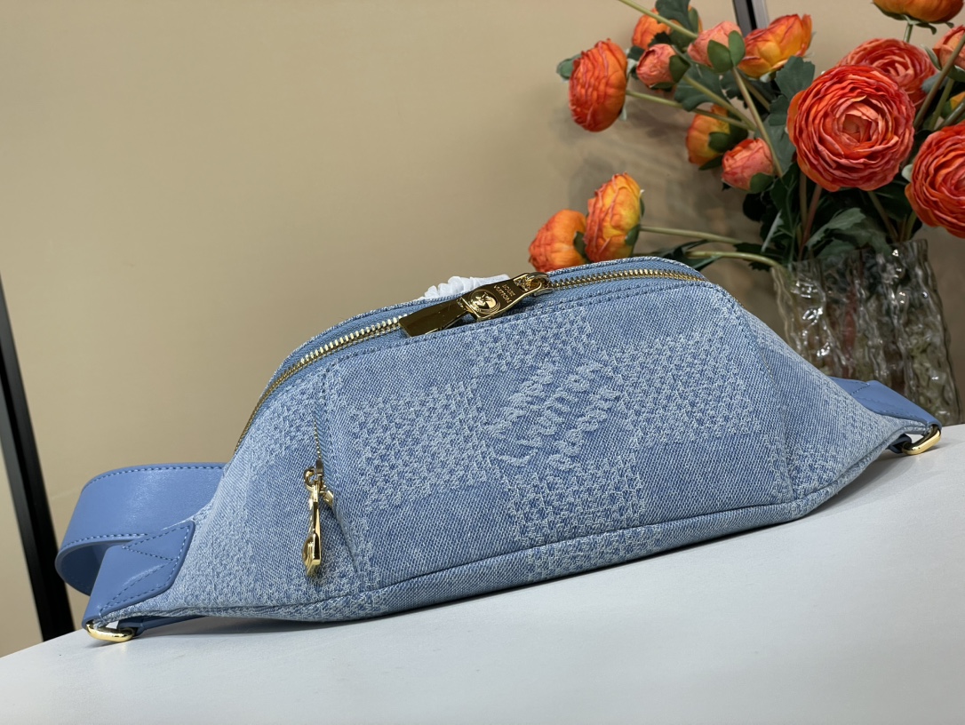 Louis Vuitton Rush Bumbag Blue Denim 3D Cotton Canvas with Large Grid Pattern 5 i1753541597 1858 3