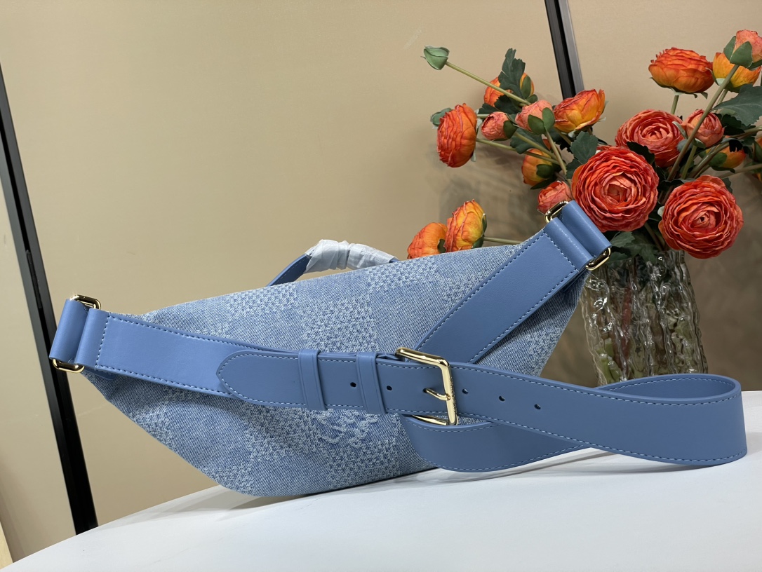Louis Vuitton Rush Bumbag Blue Denim 3D Cotton Canvas with Large Grid Pattern 4 i1753541597 3205 2