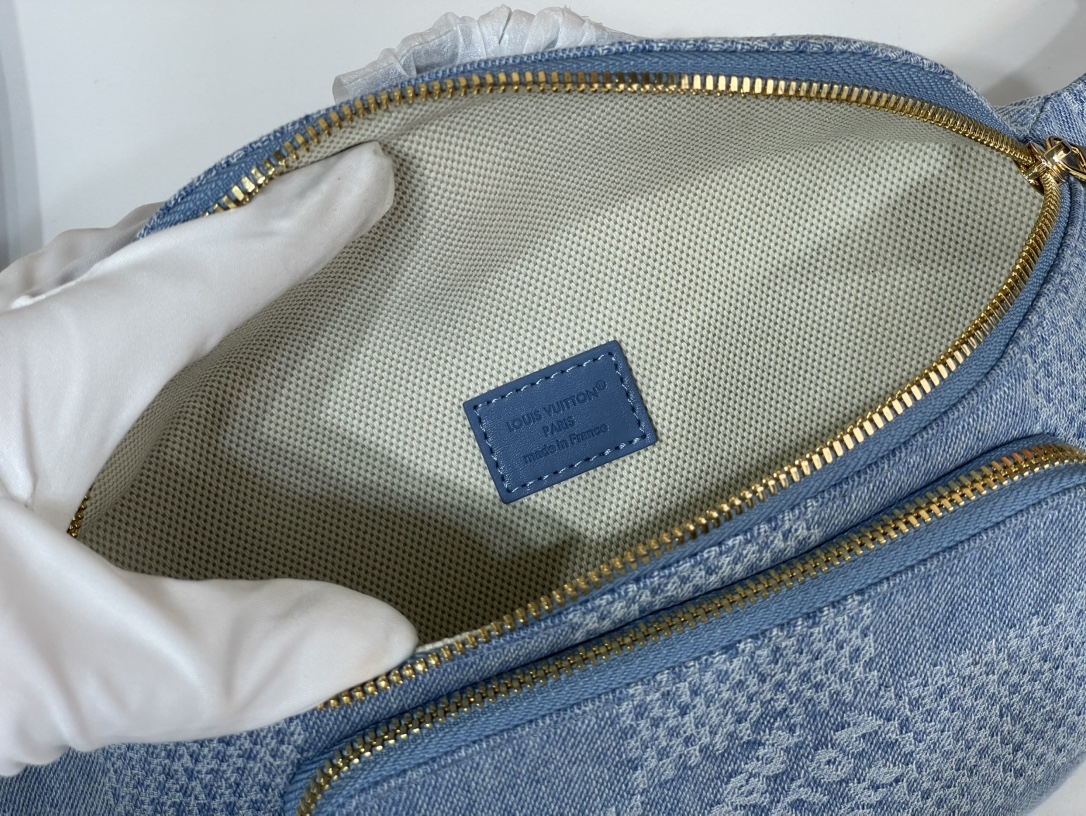 Louis Vuitton Rush Bumbag Blue Denim 3D Cotton Canvas with Large Grid Pattern 9 i1753541597 566 7