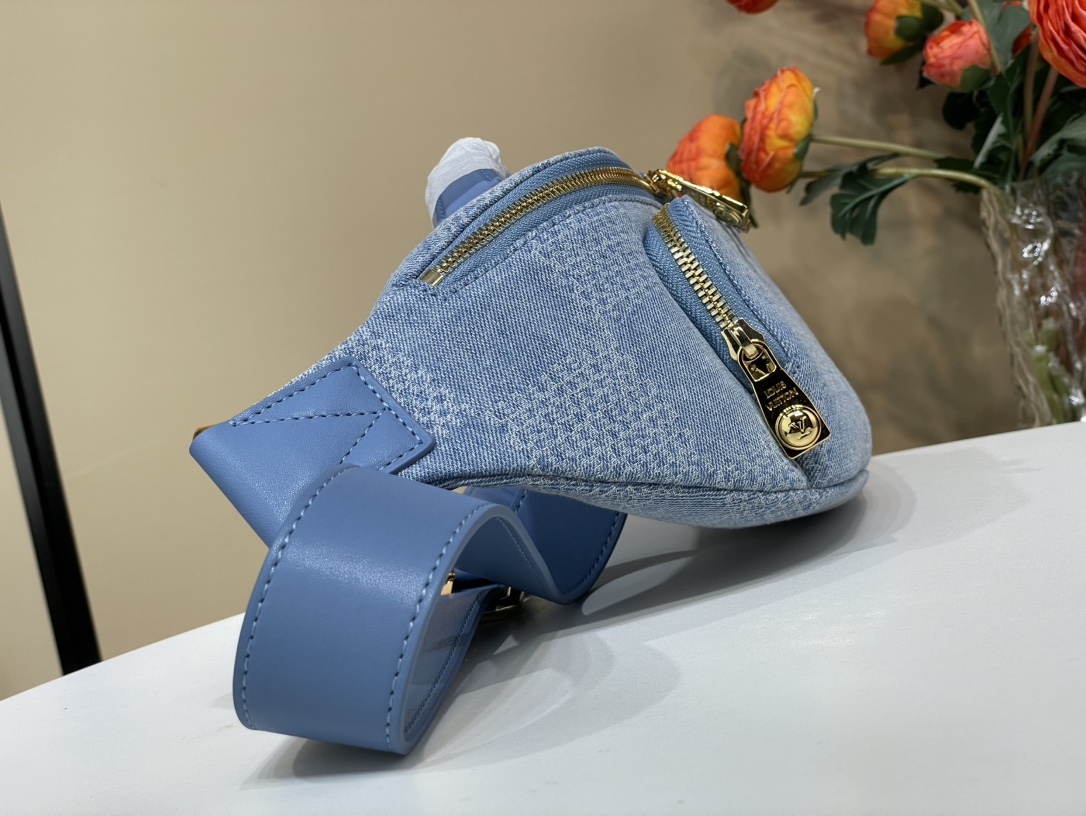 Louis Vuitton Rush Bumbag Blue Denim 3D Cotton Canvas with Large Grid Pattern 3 i1753541597 917 1