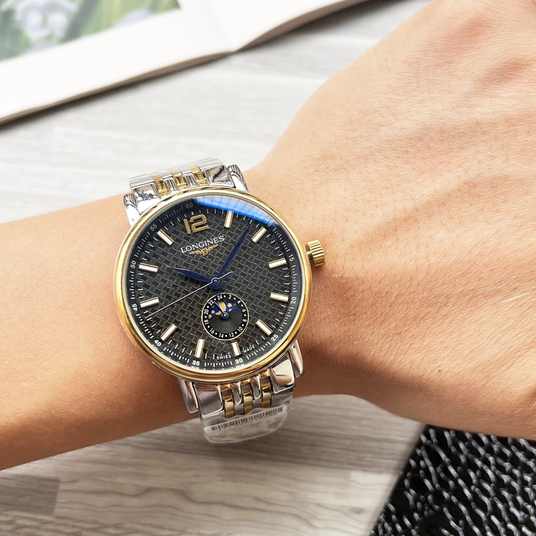 NO:339462,White-shell, gold-shell steel belt 20 [Latest] Longines three-pin multi-function design [Type] boutique men's watch [Watch strap] real cowhide strap ///316 stainless steel strap (comfortable and durable) [Movement] High-end fully automatic mechanical movement [Mirror] Mineral reinforced glass (higher definition) Elegant taste, vast and atmospheric, ingenious, wrist treasure, size diameter 41mm thick 12Mm hot sale!  Welcome to reprint!  longines cowhide19860909白壳金壳钢带20【最新】浪琴三针多功能设计【类型】精品男士腕表【表带】真牛皮表带///316精钢表带（舒适耐用）【机芯】高端全自动机械机芯【镜面】矿物质强化玻璃（更高清） 品味高雅 浩瀚大气 匠心独运 腕间瑰宝 尺寸直径41mm厚12Mm热卖上市！欢迎转载！,,longines,cowhide,Watch