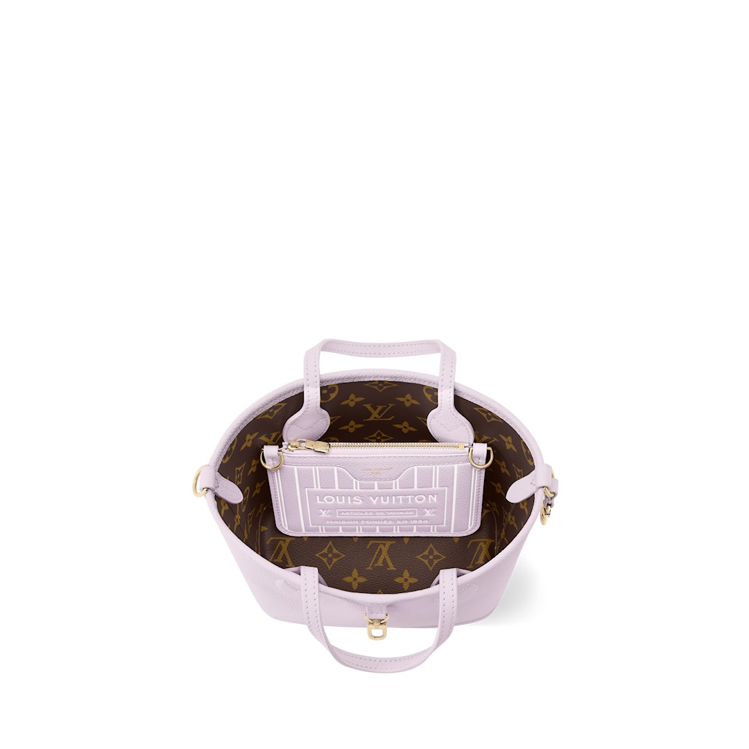 【Neverfull Bandoulière Inside Out BB 手袋】 m25656 老花/紫色 (双面)参考图