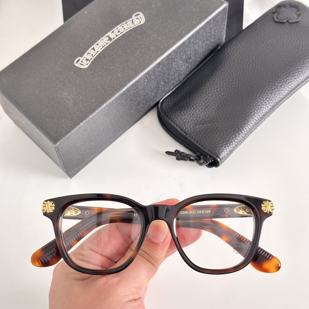 Chrome Hearts Acetate Round-Frame Optical Glasses SMOKE SHOW