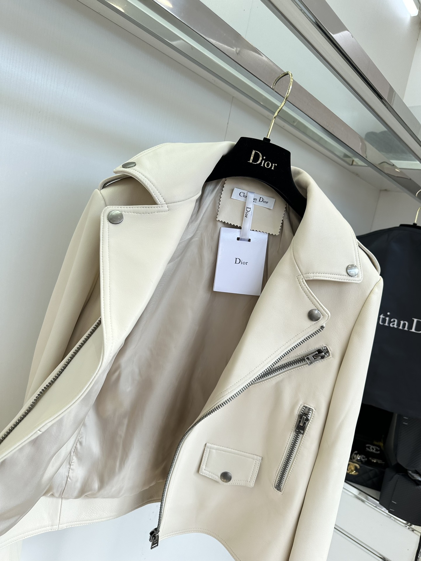 Dior Graffiti Biker Jacket - Lambskin Leather, Hand-Painted, Chic and Edgy 8 i1753613458 5873 6