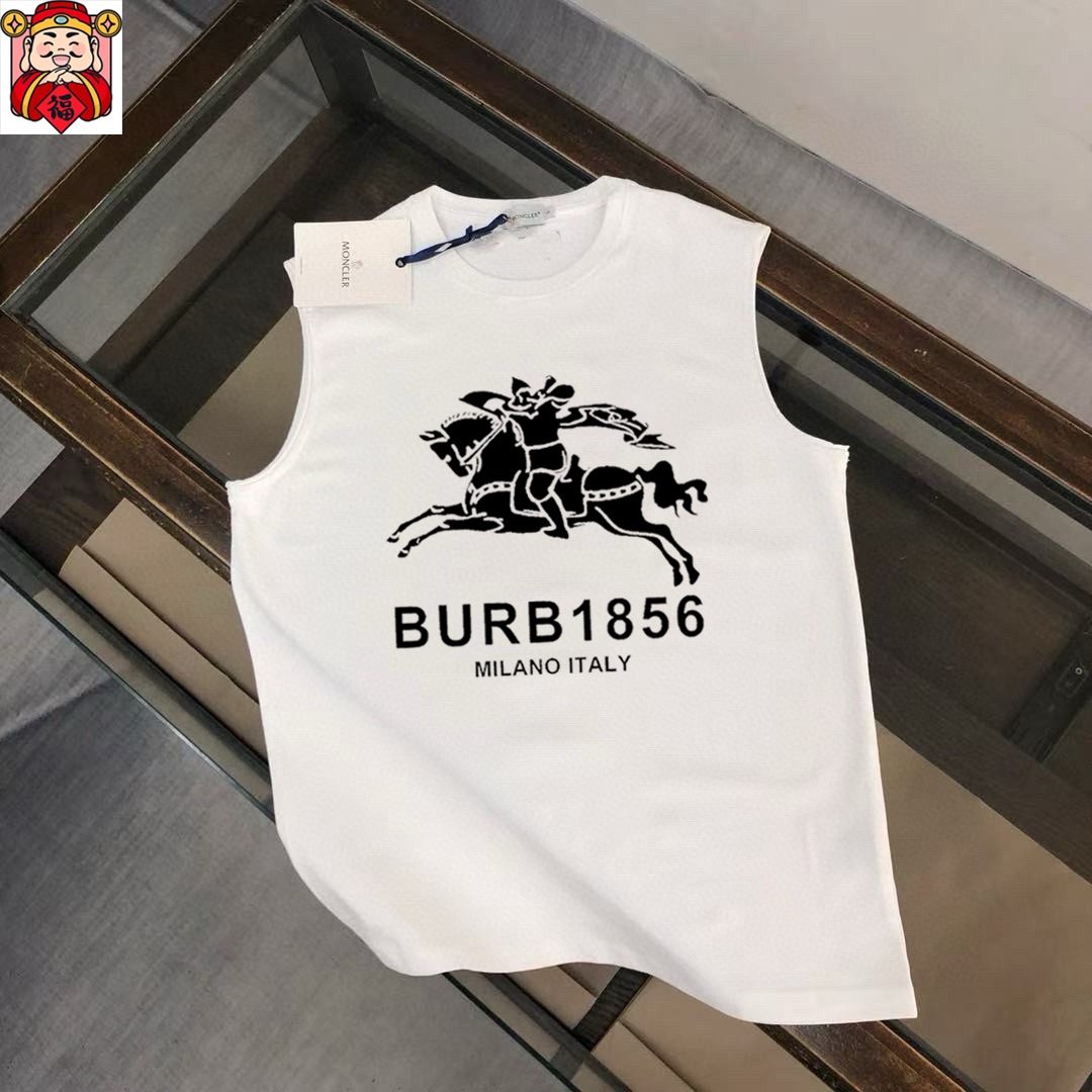Burberry 品牌【BURBERRY 巴宝莉】2025夏季新品背心T袖 简约款式 任何人都可以轻松驾驶 进口定制丝光棉面料 手软舒适有型 吸汗透气