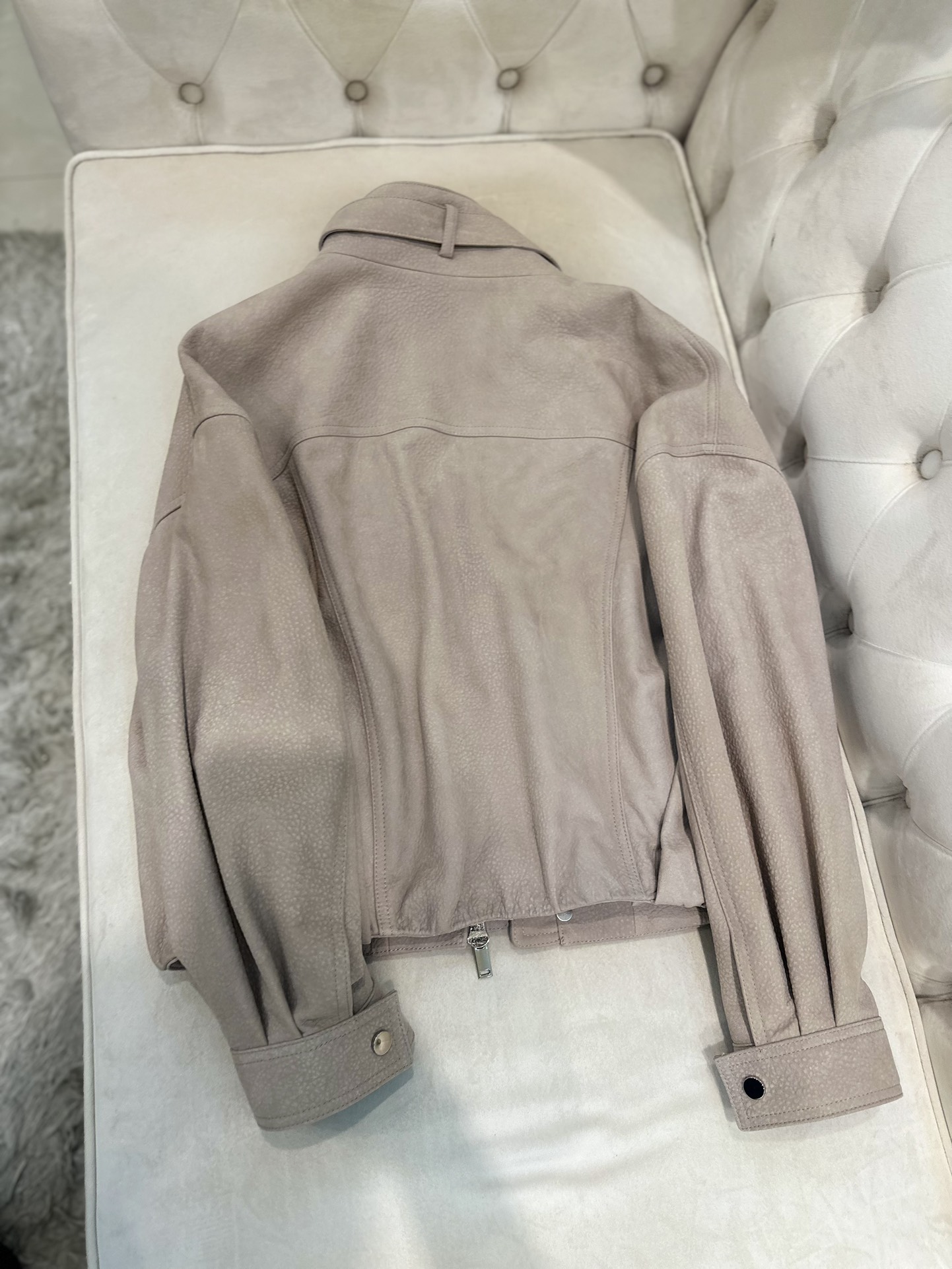 “Saint Laurent P2832 Cinnamon Pink Sheepskin Leather Jacket with Dust Bag, Italy Import, Sizes S-XL” - 图片 6