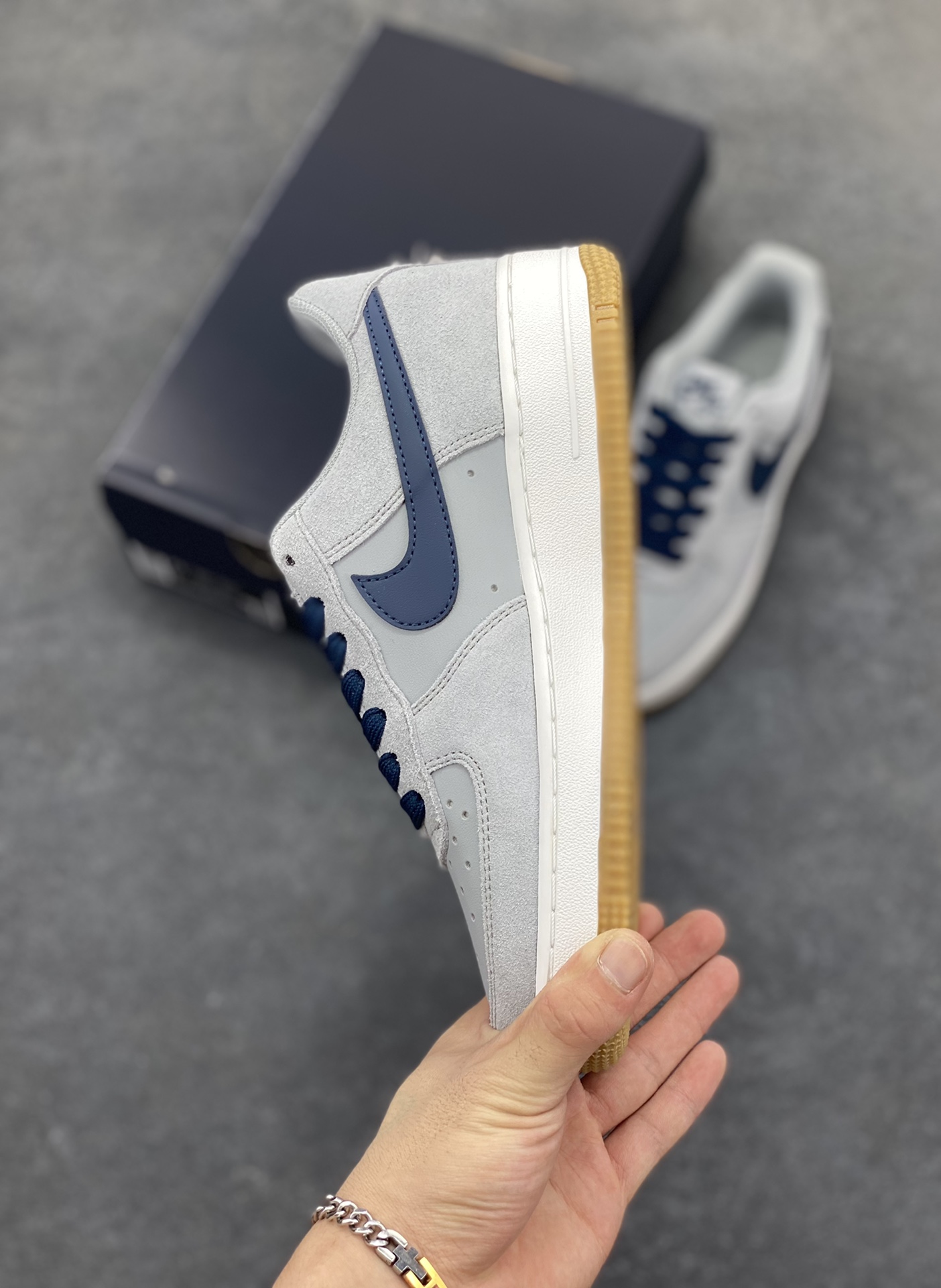 图片[3]-Nike Air Force 1 Low 灰蓝 空军一号低帮运动休闲板鞋 原楦头原纸板 打造纯正空军版型 专注外贸渠道 全掌内置蜂窝气垫 原盒配件 原厂中底钢印、拉帮完美 货号：IB6388-003 尺码：36 36.5 37.5 38 38.5 39 40 40.5 41 42 42.5 43 44 44.5 45-选品中心