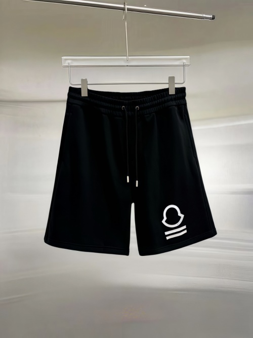 Moncler Men's Black Cotton Fleece Shorts with Logo - Unisex, Comfortable Fit 1 Moncler Men's Black Cotton Fleece Shorts with Logo - Unisex, Comfortable Fit