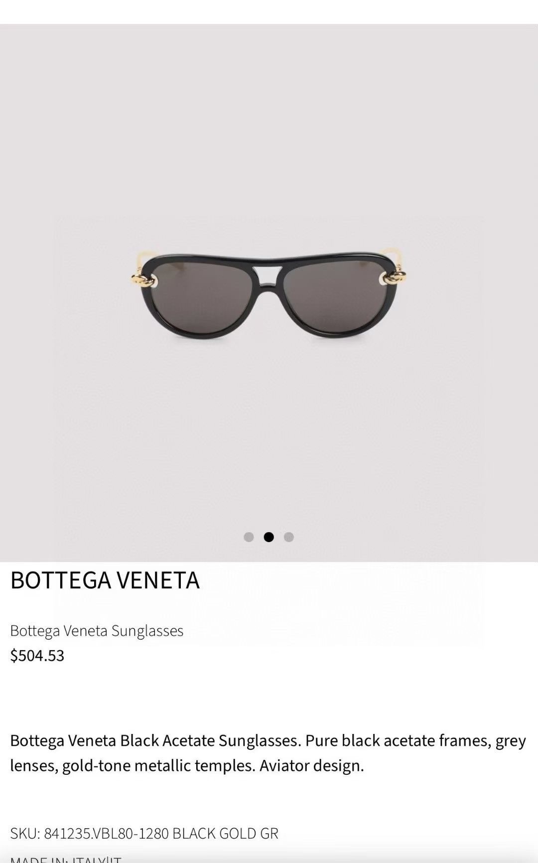  ‼️ 官网图 BOTTEGA VENET*
MODEL：BV1418S
SIZE：58口15-145