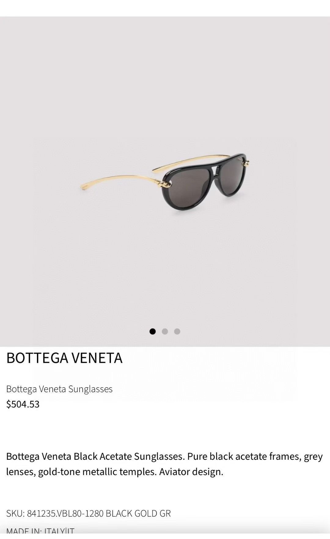  ‼️ 官网图 BOTTEGA VENET*
MODEL：BV1418S
SIZE：58口15-145