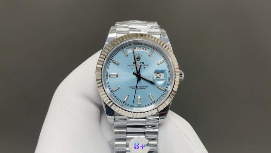 Rolex Day-Date 40mm Steel Watch with Blue Dial and Fluted Bezel 1 Rolex Day-Date 40mm Steel Watch with Blue Dial and Fluted Bezel