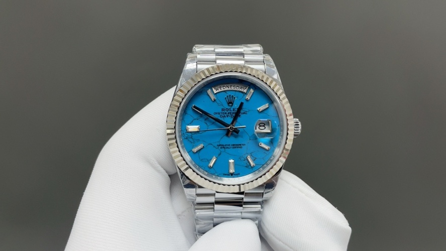 Rolex Day-Date 40mm Steel Watch with Turquoise Dial 1 Rolex Day-Date 40mm Steel Watch with Turquoise Dial