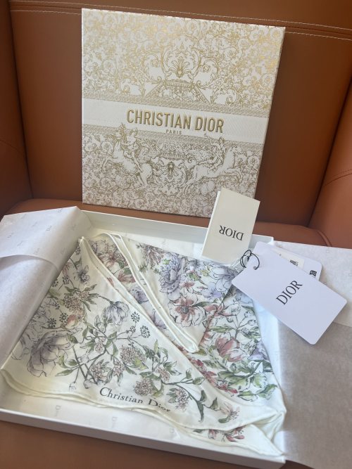 Christian Dior D-Floral Silk Scarf, Pink Multicolor, 35 x 110 cm 1 Christian Dior D-Floral Silk Scarf, Pink Multicolor, 35 x 110 cm