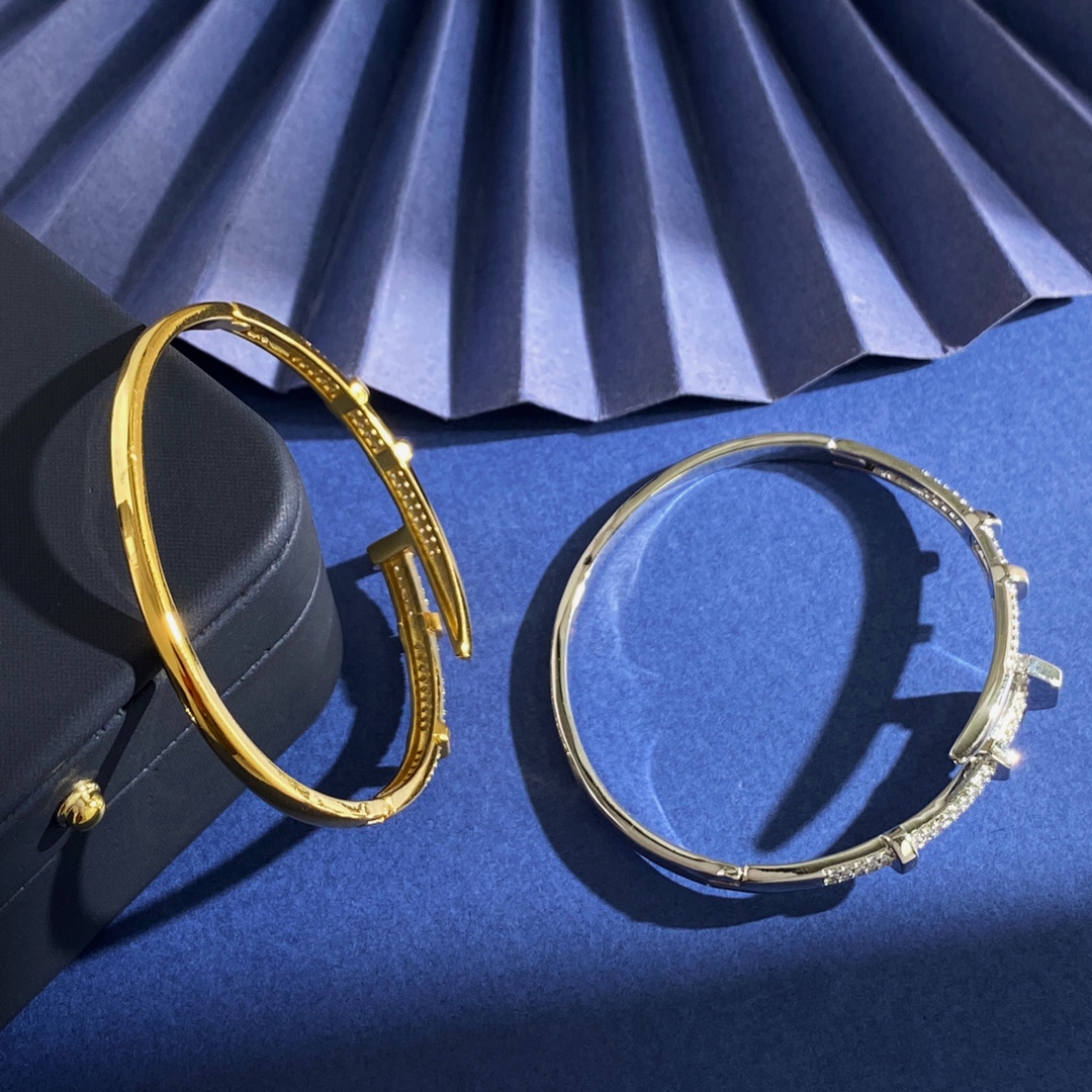 Cartier Screwdriver Diamond Bracelet in Brass with Gold and Silver, 16g, 5.9cm x 5.3cm - 图片 7