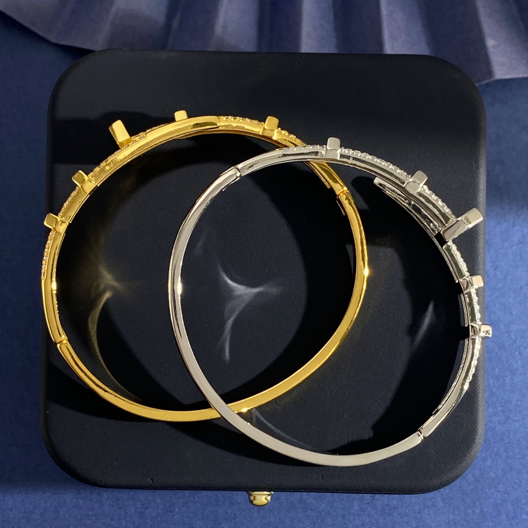 Cartier Screwdriver Diamond Bracelet in Brass with Gold and Silver, 16g, 5.9cm x 5.3cm - 图片 6