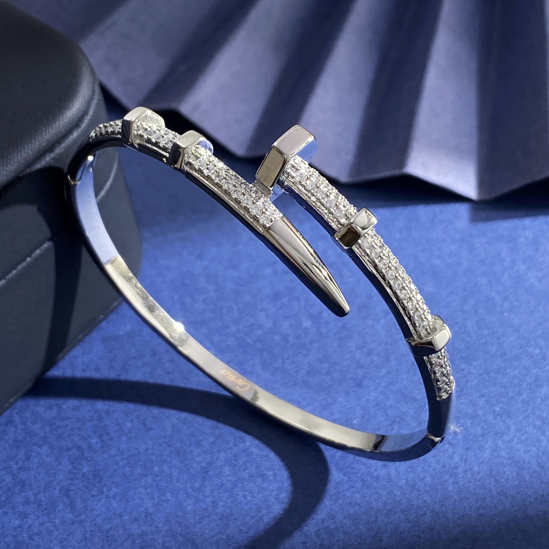 Cartier Screwdriver Diamond Bracelet in Brass with Gold and Silver, 16g, 5.9cm x 5.3cm - 图片 4