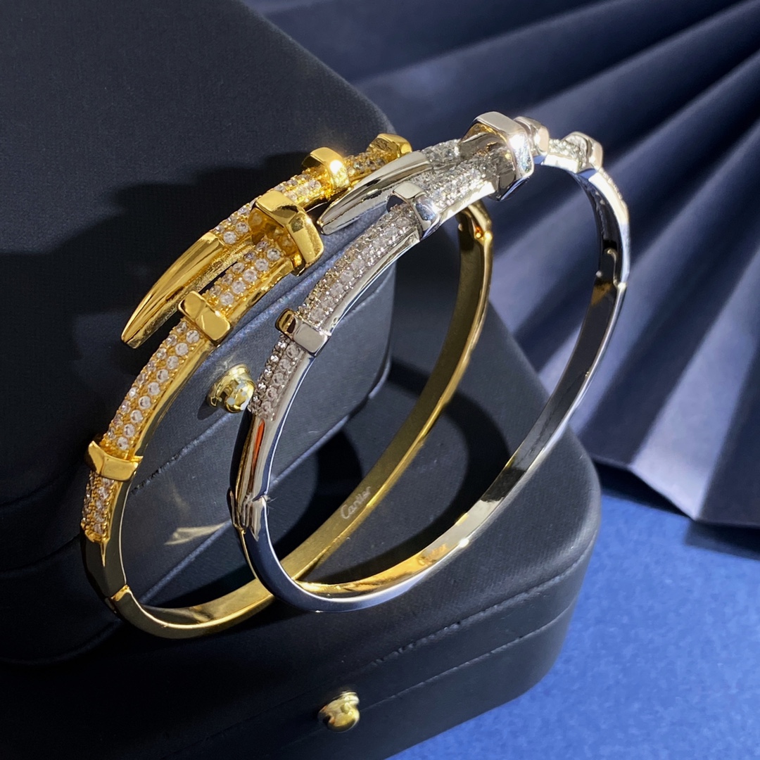 Cartier Screwdriver Diamond Bracelet in Brass with Gold and Silver, 16g, 5.9cm x 5.3cm