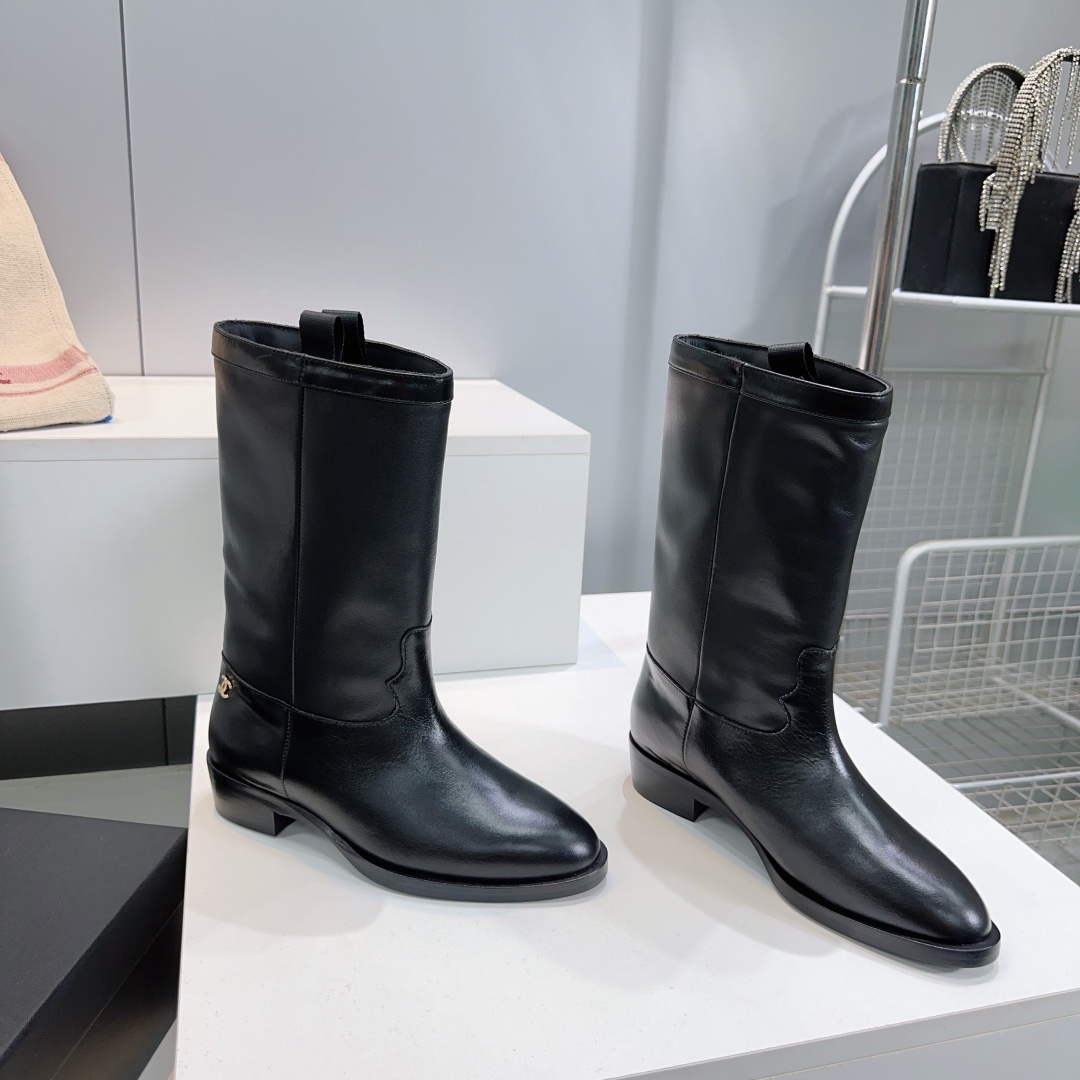 🔥¡Chanel Chanel 25 botas cortas y botas medias de caballero con bloques de color de gamuza fragante pequeña de otoño e…