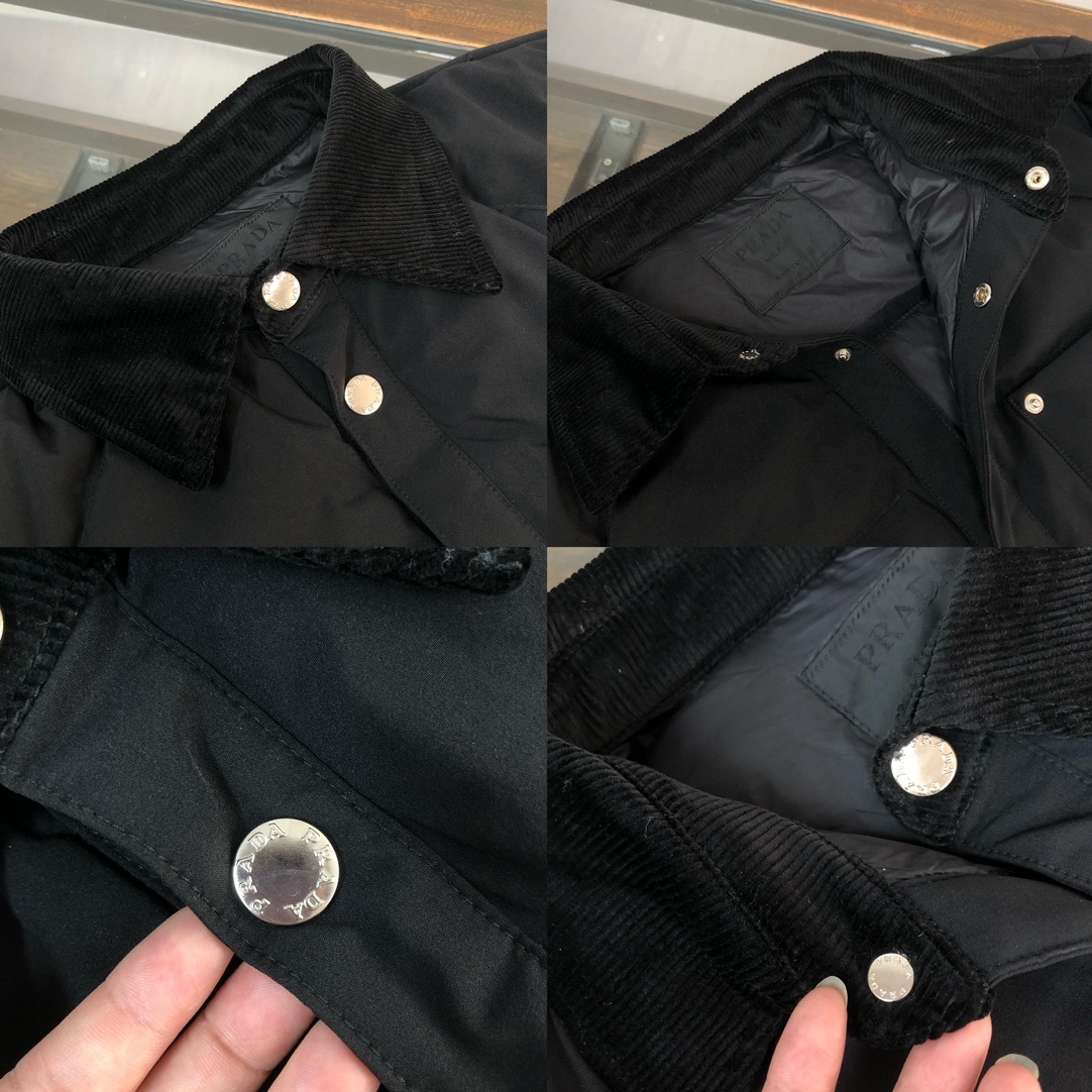 PRA*DA 普拉达 25ss最新款 极简基础口袋三角铁标羽绒服外套 男女同款~冬装新品,高端定制!轻熟