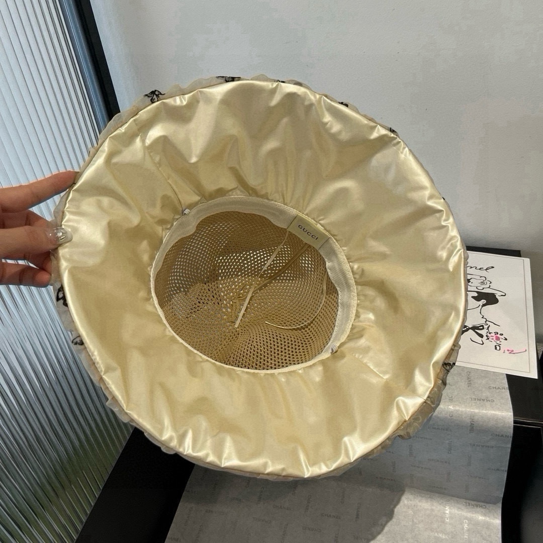 🆕

Gucci古奇新款灯笼帽，遮阳草帽，防紫外线帽檐，头围57cm