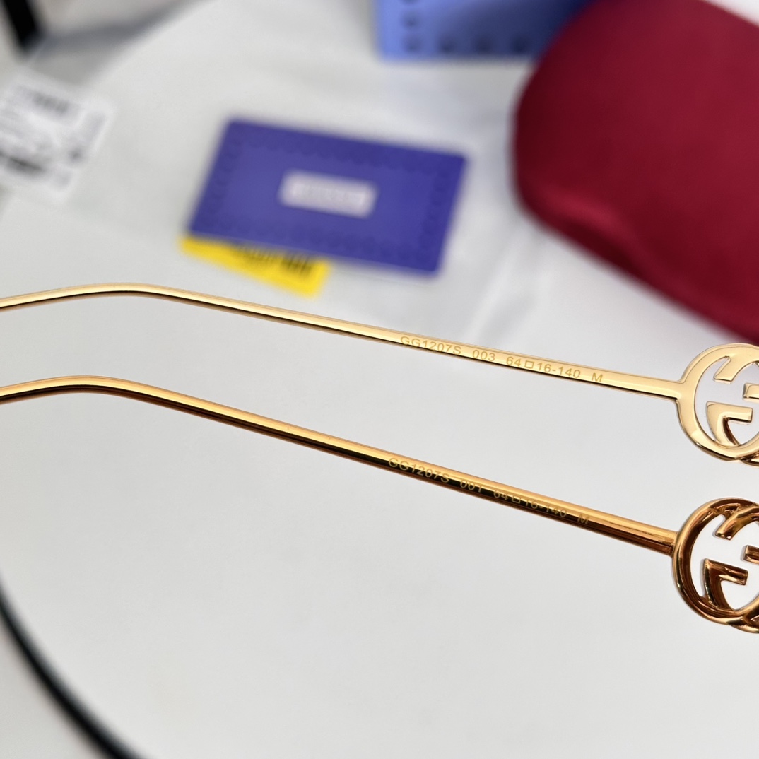  ‼️ 齐色到货 2023新品 原单GUCCI GG1207S 古驰 女款太阳镜 金属材质 完美质感 值