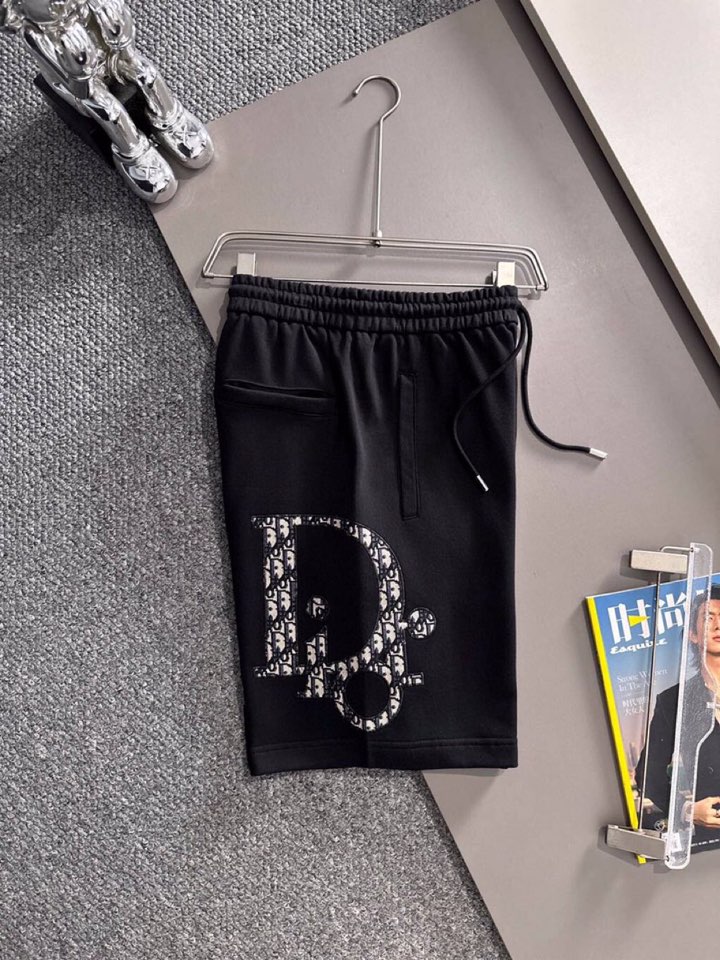 Dior Dio2025s Classic Embroidery Shorts in Primed Cotton Fabric with 3D Embroidery – Black, White, Green – XS-L - 图片 4