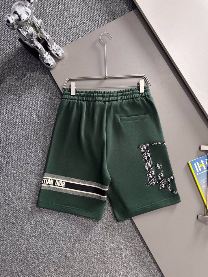 Dior Dio2025s Classic Embroidery Shorts: Cotton Fabric, 3D Embroidery, Comfy Fit, XS-L Sizes in Black, White, Green - 图片 2