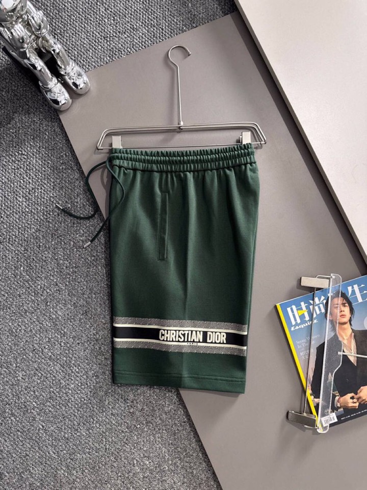 Dior Dio2025s Classic Embroidery Shorts: Cotton Fabric, 3D Embroidery, Comfy Fit, XS-L Sizes in Black, White, Green - 图片 4