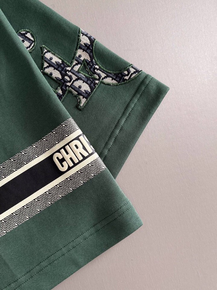 Dior Dio2025s Classic Embroidery Shorts: Cotton Fabric, 3D Embroidery, Comfy Fit, XS-L Sizes in Black, White, Green - 图片 9