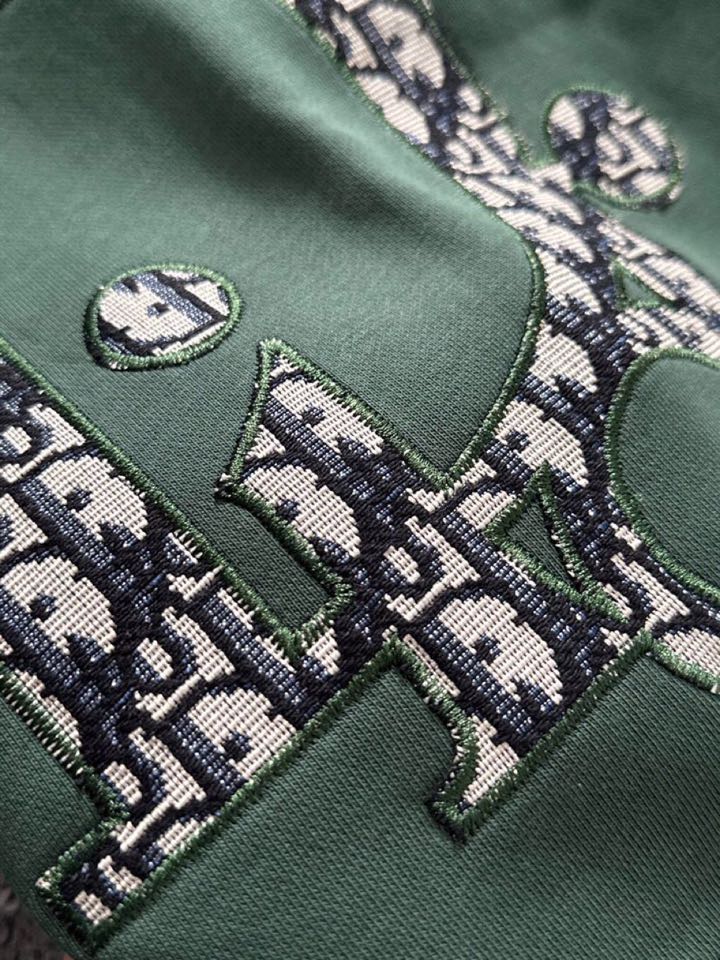 Dior Dio2025s Classic Embroidery Shorts: Cotton Fabric, 3D Embroidery, Comfy Fit, XS-L Sizes in Black, White, Green - 图片 7