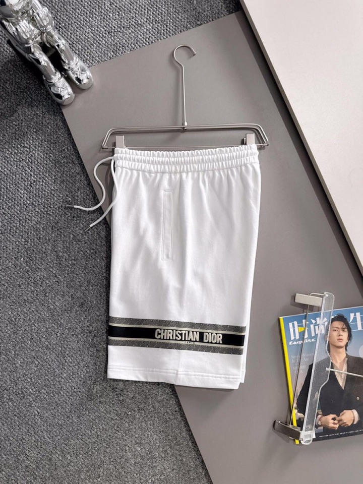 Dior Dio2025s Classic Embroidery Shorts: Cotton Fabric, 3D Embroidery, Comfy Fit, XS-L, Black, White, Green - 图片 6