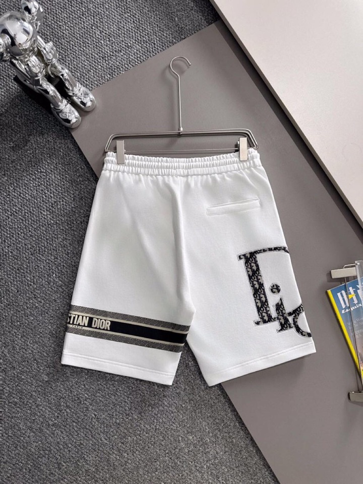 Dior Dio2025s Classic Embroidery Shorts: Cotton Fabric, 3D Embroidery, Comfy Fit, XS-L, Black, White, Green - 图片 2