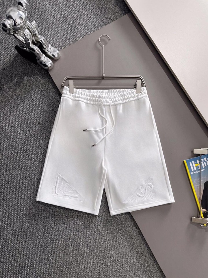 “2025 FENDI Findi Classic Embroidery Shorts in Impregnated Cotton Fabric with 3D Details” - 图片 1