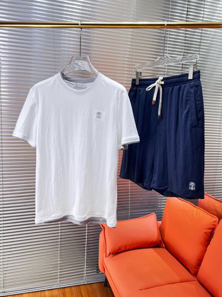 New Fashion: P768 Brumello Cucinelli BC Silk Clothing with Short Round Collars