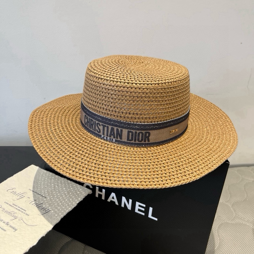 NO:359954,Dior new flat top straw hat head 57cm hat straw hat fisherman hat baseball hat, hat, dior, dior, espadrilles, hatsDior迪奥新款平顶草帽 头围57cm帽子草帽渔夫帽棒球帽,帽子,dior,dior,espadrilles,hats,hat
