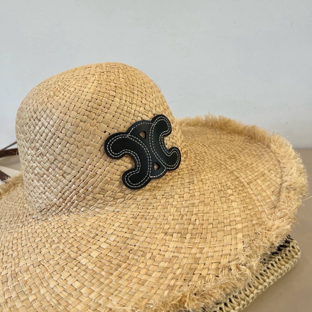 🆕

Celine赛琳拉菲草遮阳帽，遮阳沙滩帽，头围57cm