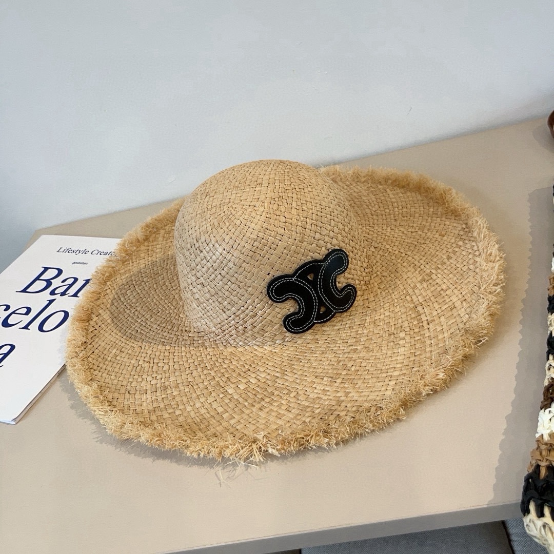 🆕

Celine赛琳拉菲草遮阳帽，遮阳沙滩帽，头围57cm