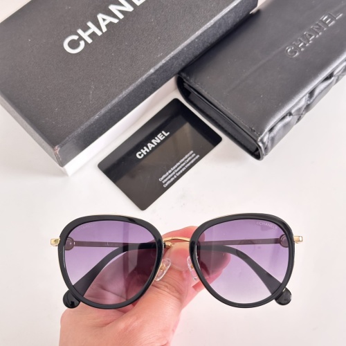 Chanel 2220 Round Sunglasses | Black Frame, Purple Gradient Lenses, 57mm 1 Chanel 2220 Round Sunglasses | Black Frame, Purple Gradient Lenses, 57mm