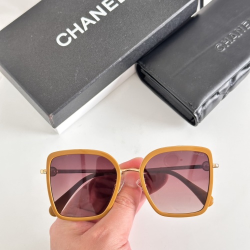 Chanel Women's Square Sunglasses Gold Frame Brown Lens Size 54-20-142 1 Chanel Women's Square Sunglasses Gold Frame Brown Lens Size 54-20-142