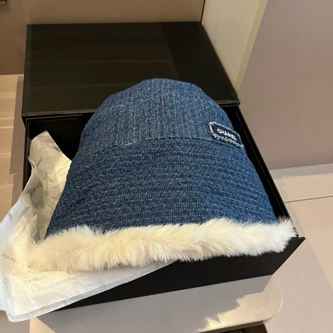 🆕

Chanel香奈儿牛仔渔夫帽，加绒内里护耳帽，头围57cm