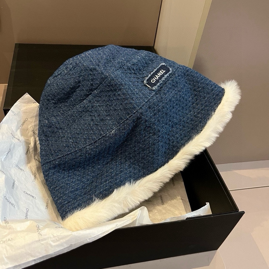 🆕

Chanel香奈儿牛仔渔夫帽，加绒内里护耳帽，头围57cm
