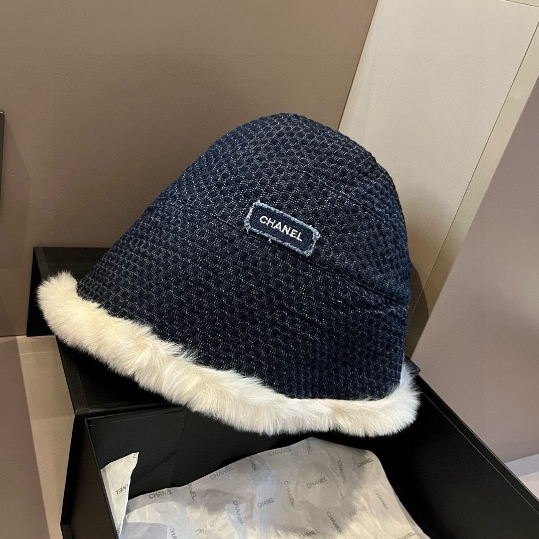 🆕

Chanel香奈儿牛仔渔夫帽，加绒内里护耳帽，头围57cm