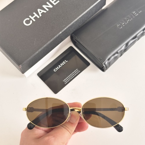 Chanel CH3111S Gold-Tone Oval Sunglasses with Brown Lens, Size 56-17-140 1 Chanel CH3111S Gold-Tone Oval Sunglasses with Brown Lens, Size 56-17-140