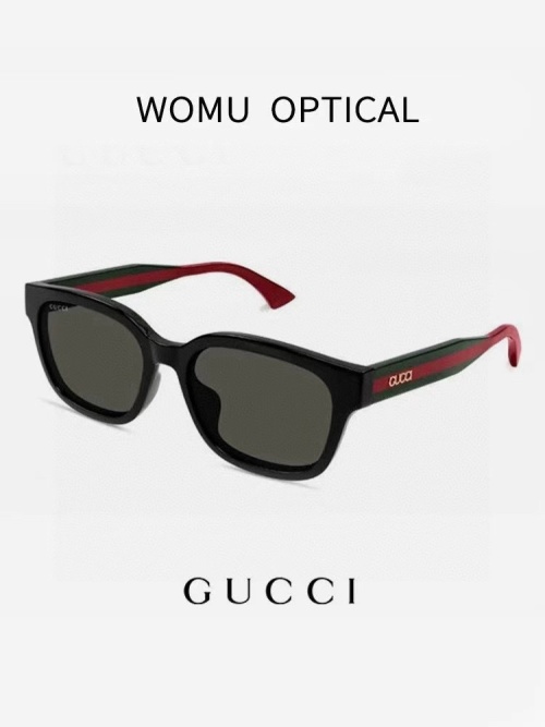 Gucci 1872SK Black Frame Sunglasses with Green and Red Web Detail - 56mm 1 Gucci 1872SK Black Frame Sunglasses with Green and Red Web Detail - 56mm