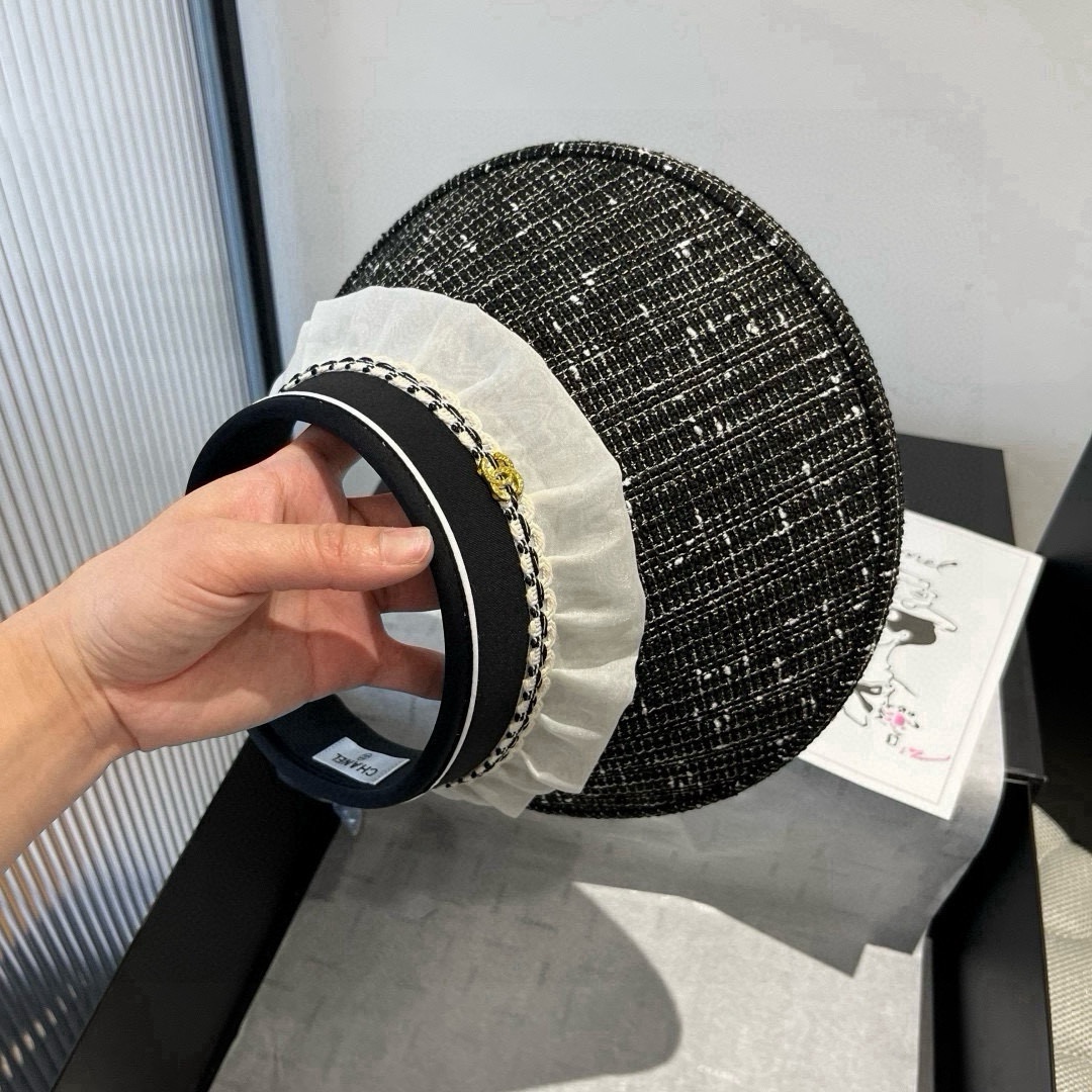 🆕

Chanel香奈儿空顶遮阳帽，发箍遮阳帽，头围57cm