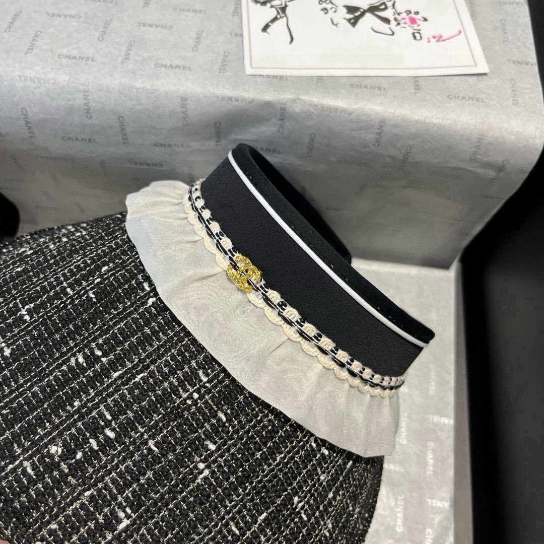 🆕

Chanel香奈儿空顶遮阳帽，发箍遮阳帽，头围57cm