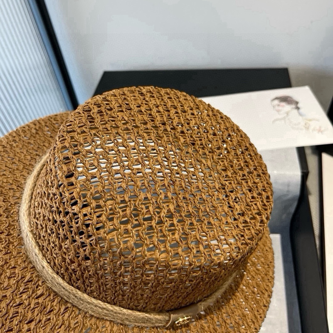 🆕

Gucci古奇平顶礼帽，镂空遮阳帽，小礼帽，头围57cm