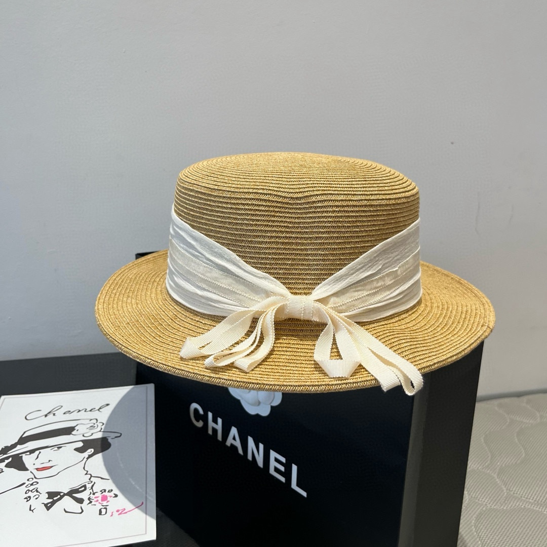 🆕

圣罗兰新款平顶遮阳帽，遮阳草帽，头围57cm