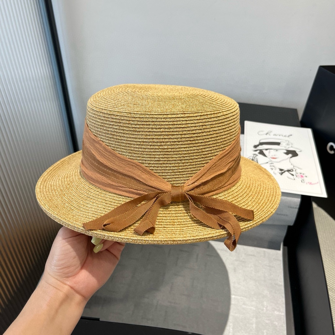 🆕

圣罗兰新款平顶遮阳帽，遮阳草帽，头围57cm